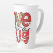 Glam Glitter Gold Red Luxe Liefde Valentijns Latte Mok (Rechterhoek)