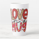 Glam Glitter Gold Red Luxe Liefde Valentijns Latte Mok (Voorkant)