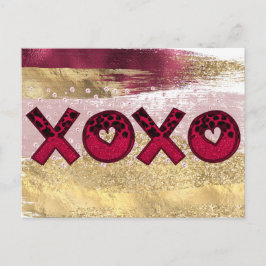 Glam Glitter Gold Red Luxe Valentijnsdag Ho Feestdagenkaart