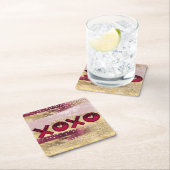 Glam Glitter Gold Red Luxe Valentijnse Kartonnen Onderzetters (Insitu)