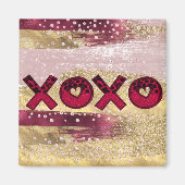 Glam Glitter Gold Red Luxe Valentijnse Magneet (Voorkant)