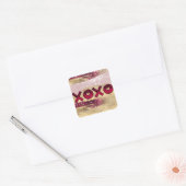 Glam Glitter Gold Red Luxe Valentijnse Vierkante Sticker (Envelop)