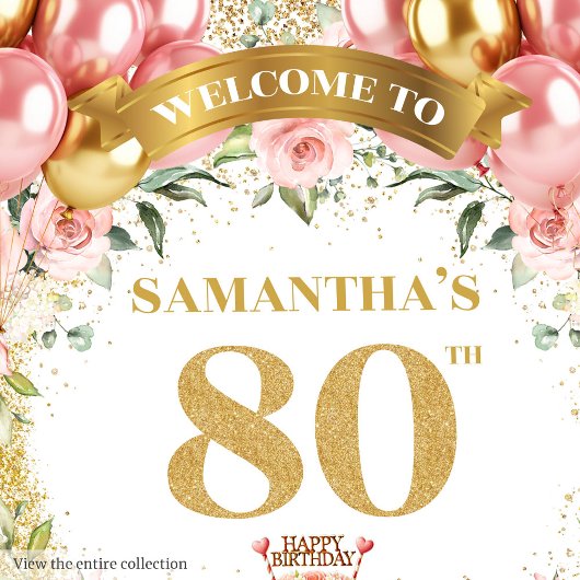 Glam Glitter Goud 80e Verjaardag Viering Servet