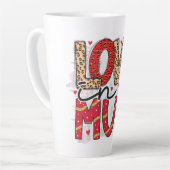 Glam Glitter Goud Rood Luxe Liefde Valentijn Latte Mok (Linkerhoek)