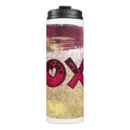 Glam Glitter Goud Rood Luxe XOXO Valentijnsdag Thermosbeker