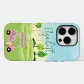 Glam Glitter Lady Golfer Roze Winkelwagen Clubs Mo Case-Mate iPhone Case (Achterkant (horizontaal))