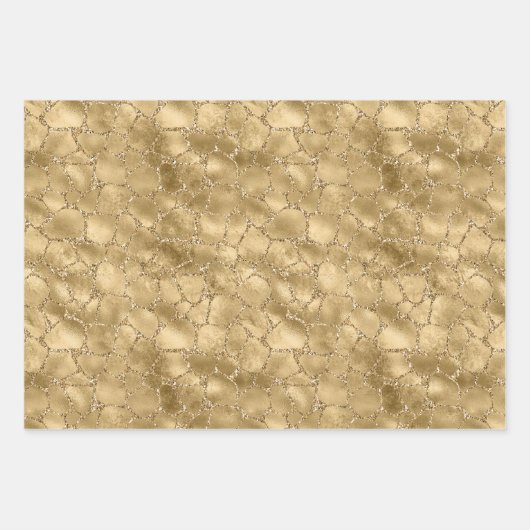 Glam Glitter Leopard Giraffe Dier Inpakpapier Vel (Voorkant 3)