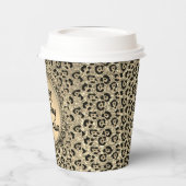 Glam Glitter-leopardpapier Papieren Bekers (Links)
