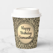 Glam Glitter-leopardpapier Papieren Bekers (Voorkant)