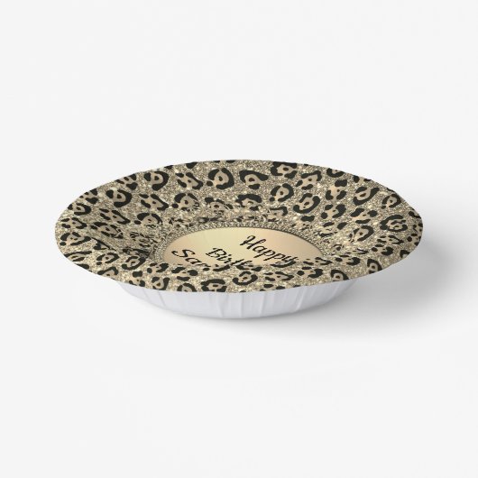 Glam Glitter-leopardpapier Papieren Kommen (Gebogen)