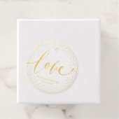 Glam glitter moderne kalligrafie "Liefde" bruiloft Bedankjes Labels (Met doos)