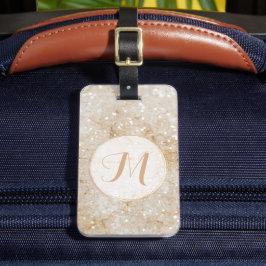 Glam Glitter Monogram Bagagelabel