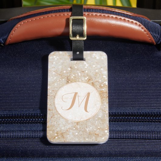 Glam Glitter Monogram Bagagelabel (Voorkant Insitu 2)