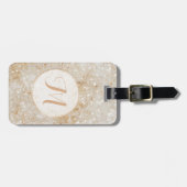 Glam Glitter Monogram Bagagelabel (Voorkant horizontaal)