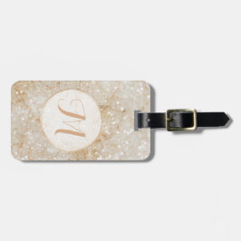 Glam Glitter Monogram Bagagelabel