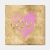 Glam Glitter Pink Heart Love Magneet (Voorkant)