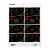 Glam Glitter Red Black Gold Face Hair Serum Label (Full Sheet)