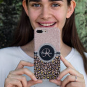 Glam Glitter Roos Gold Diamond Monogram Leopard Case-Mate iPhone Case