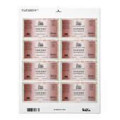 Glam Glitter Roos Gold Product Labels (Full Sheet)