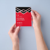Glam Glitter Rosegold Black Deco Wedding Invite Flyer (Hand)