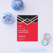 Glam Glitter Rosegold Black Deco Wedding Invite Flyer (Enkel)