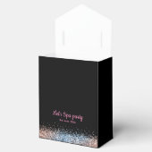 Glam glitter roze en zwart bedankdoosjes (Geopend)