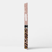 Glam Glitter Roze Goud Diamanten Monogram Luipaard Case-Mate iPhone Case (Achterkant / Rechts)