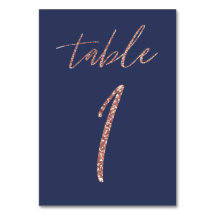 Glam Glitter Roze Goud en Blauwe Bruiloft