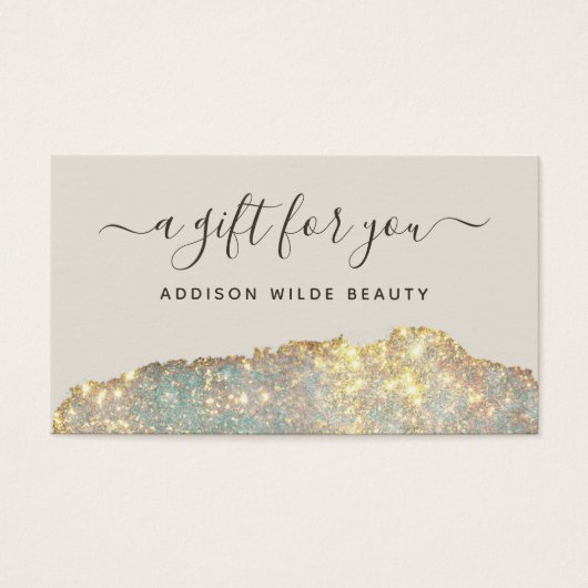 Glam Glitter Salon Gift Kaart (Voorkant)