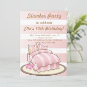 Glam Glitter Slumber Party Verjaardagsuitnodiginge Kaart (Staand voorkant)