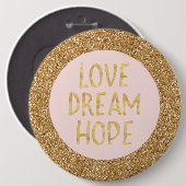 Glam Glitter Sparkle Glitz Love Dream Hope Ronde Button 6,0 Cm (Voorkant /achterkant)