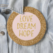 Glam Glitter Sparkle Glitz Love Dream Hope Ronde Button 6,0 Cm (In situ)