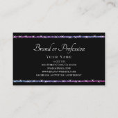 Glam Glitter Stars Paarse Shimmer Spark op Black Visitekaartje (Achterkant)