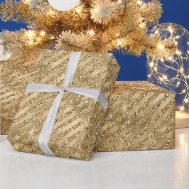 Glam Glitter Stripes Cadeaupapier