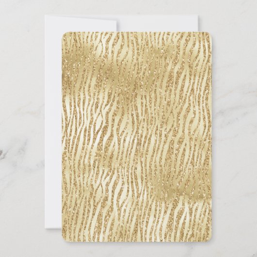 Glam Glitter Zebra afdrukken Kaart (Achterkant)