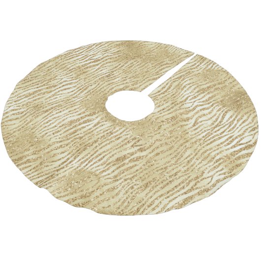Glam Glitter Zebra afdrukken Kerstboom Rok (Gekanteld)