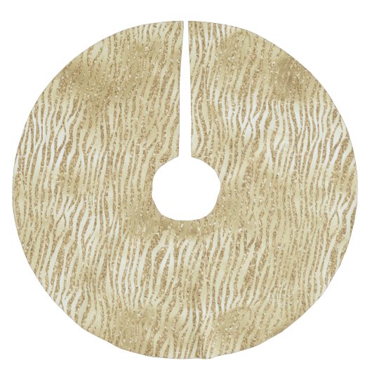 Glam Glitter Zebra afdrukken Kerstboom Rok (Voorkant)