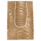 Glam Glitter Zebra afdrukken Medium Cadeauzakje (Achterkant)