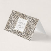 Glam Glitter Zebra Print Bedankt Kaart (Voorkant)