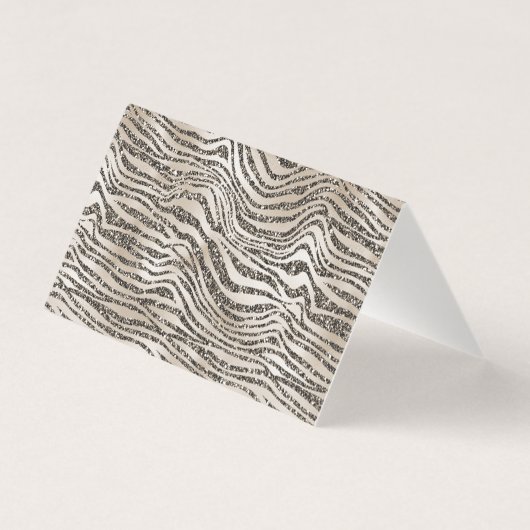 Glam Glitter Zebra Print Bedankt Kaart (Achterkant)