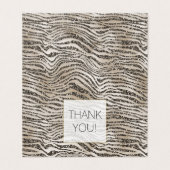 Glam Glitter Zebra Print Bedankt Kaart (Buitenkant ongevouwen)