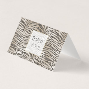 Glam Glitter Zebra Print Bedankt Kaart