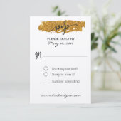 Glam Glitter Zwart en Wit Bloemen RSVP Kaart (Staand voorkant)