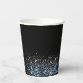 Glam Glitter zwart party papier cup Papieren Bekers (Achterkant)