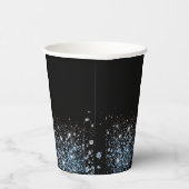 Glam Glitter zwart party papier cup Papieren Bekers (Rechts)