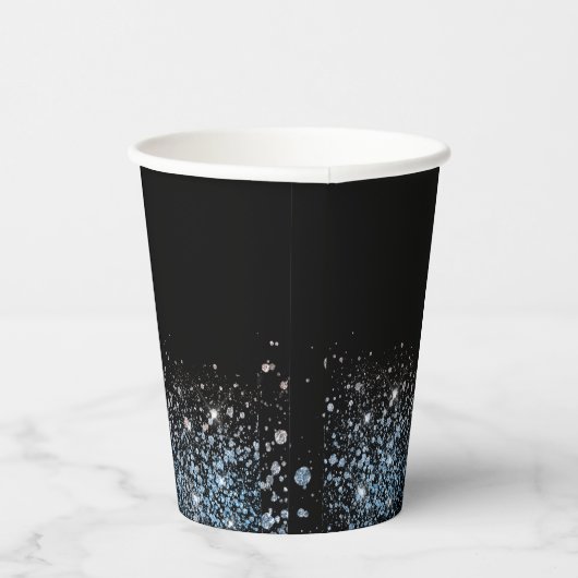Glam Glitter zwart party papier cup Papieren Bekers (Rechts)