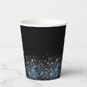 Glam Glitter zwart party papier cup Papieren Bekers (Voorkant)