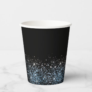 Glam Glitter zwart party papier cup Papieren Bekers