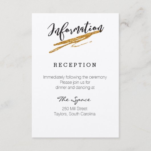 Glam Glitter Zwart-wit Informatie Kaart (Voorkant)