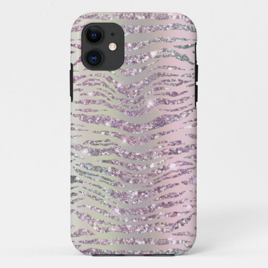 Glam Glitterende Roze Diamanten Tijgerstrepen Case-Mate iPhone Case (Achterkant)